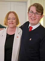 Ulrika Falk, oppositionsråd och Henning Larsson, SSU Norrtäljes ordförande
